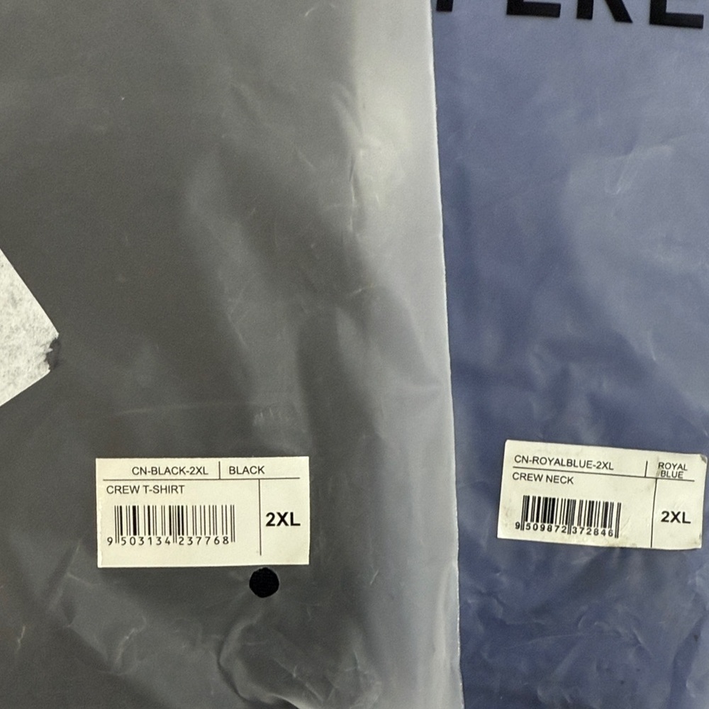 Built Different Men's 2 Pack Premium Crew Neck Tees-Size 2XL-Royal Blue & Black - Picture 5 of 5